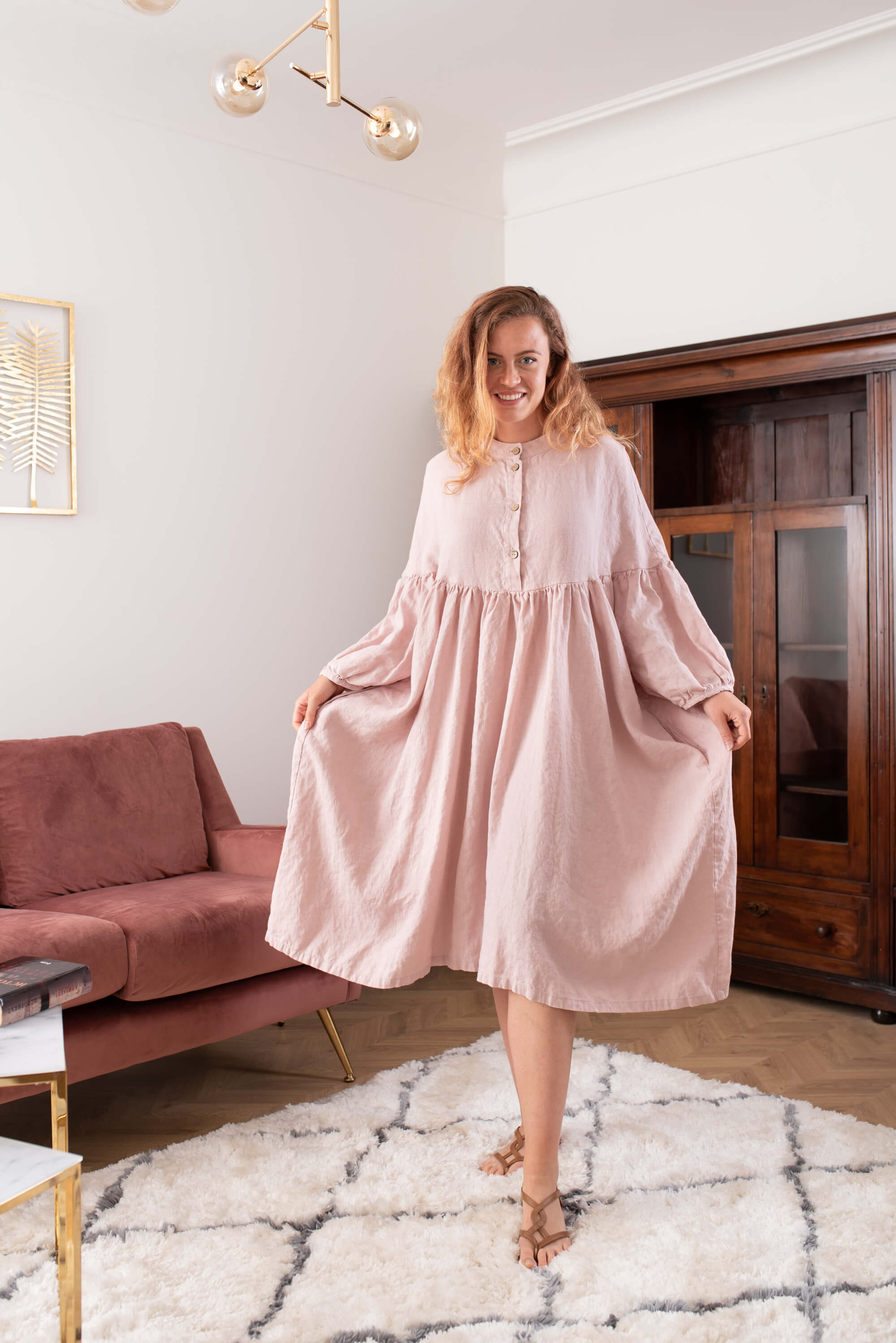 Ashes of Rose Linen Maxi Dress FAIRY