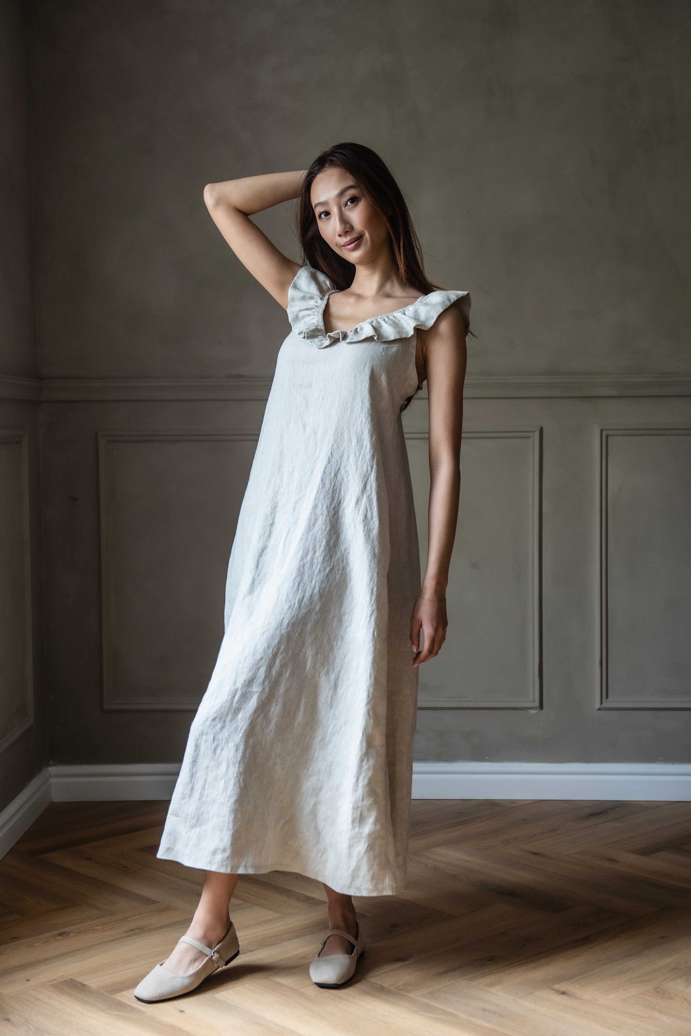 Summer Ruffle Linen Dress: GAIA – Linen Fairytales