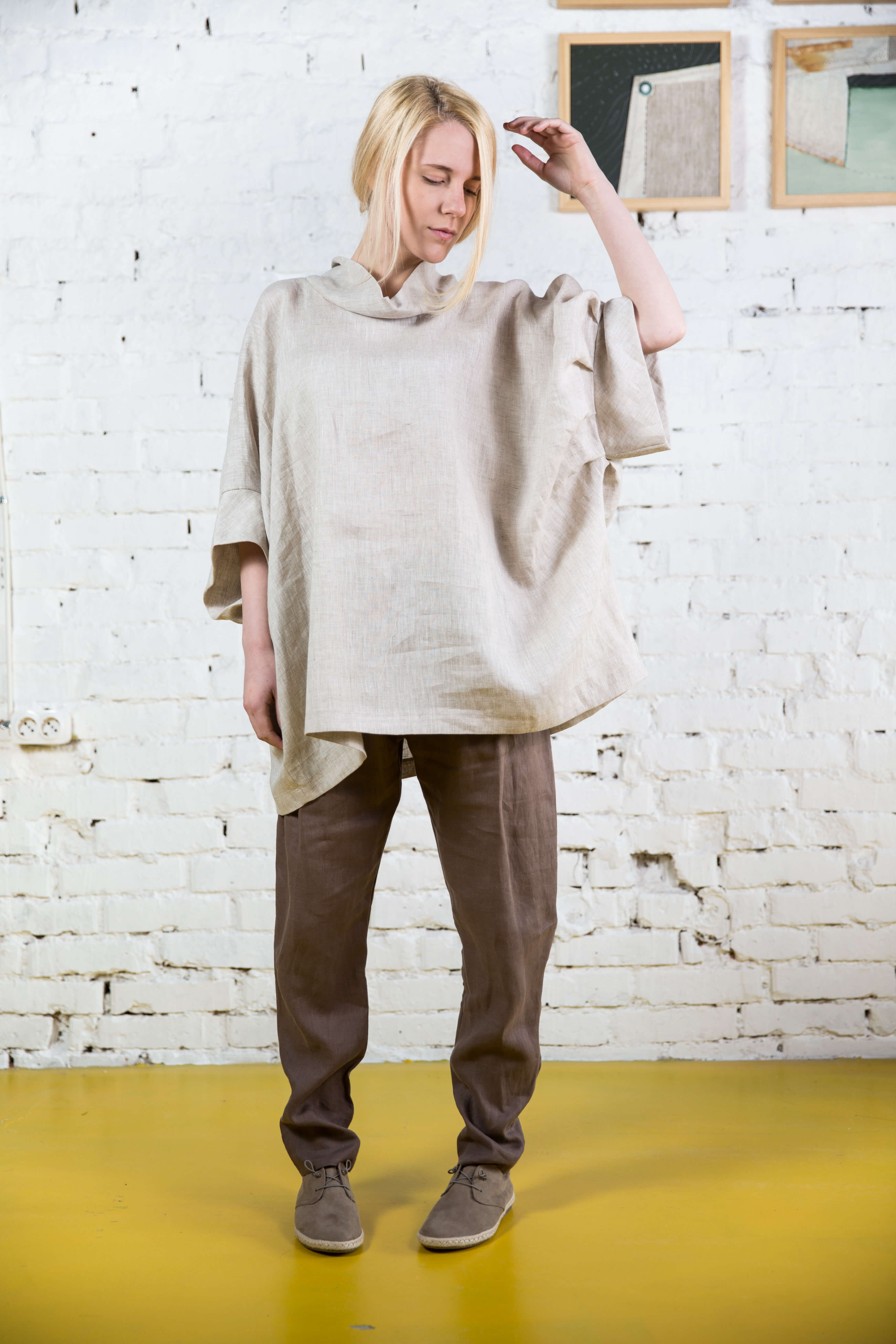 Linen Tunic FIONA in Natural Beige