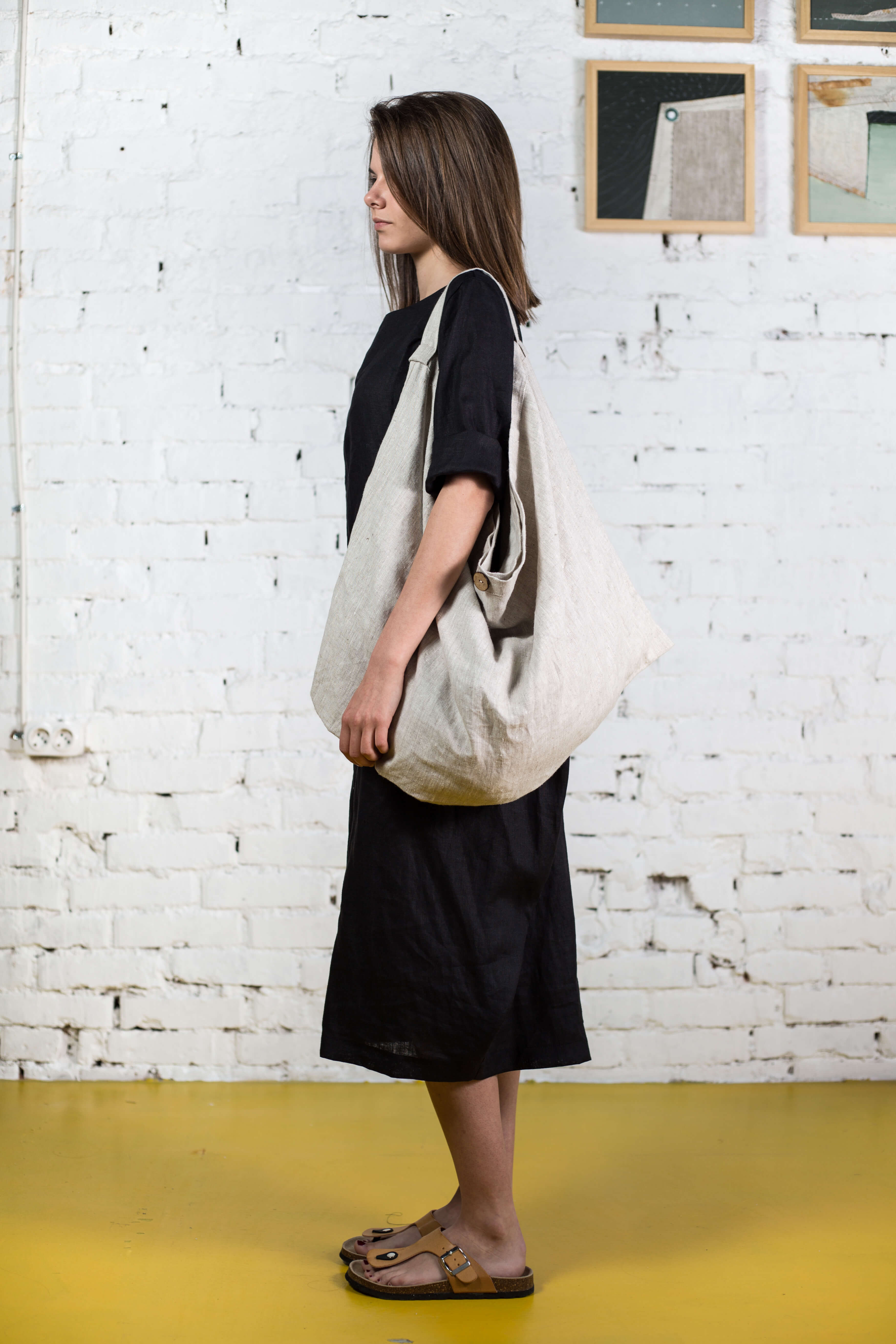 Natural Beige Linen Bag TOTE COMFORT