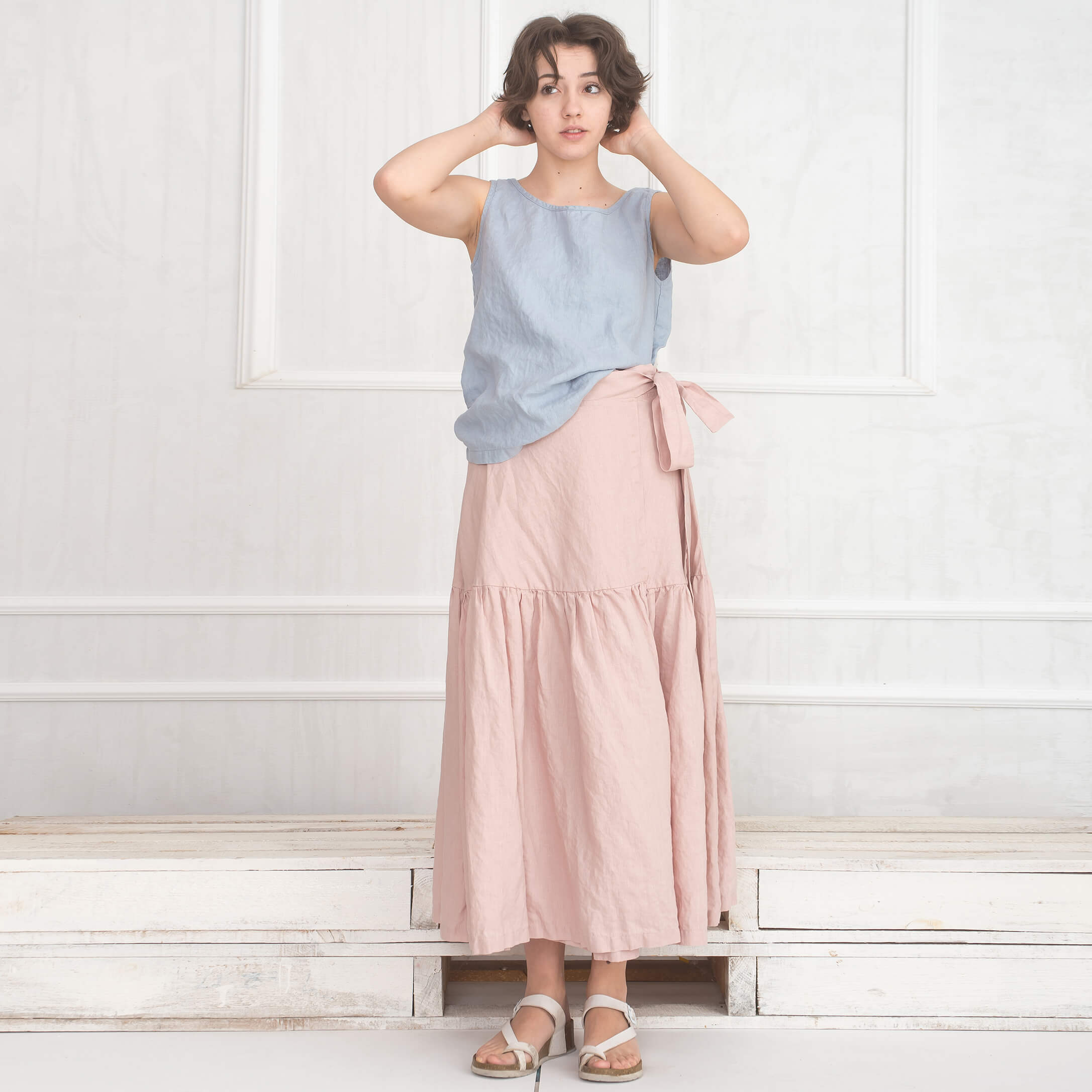 Ashes of Rose Linen Maxi Skirt MELODY