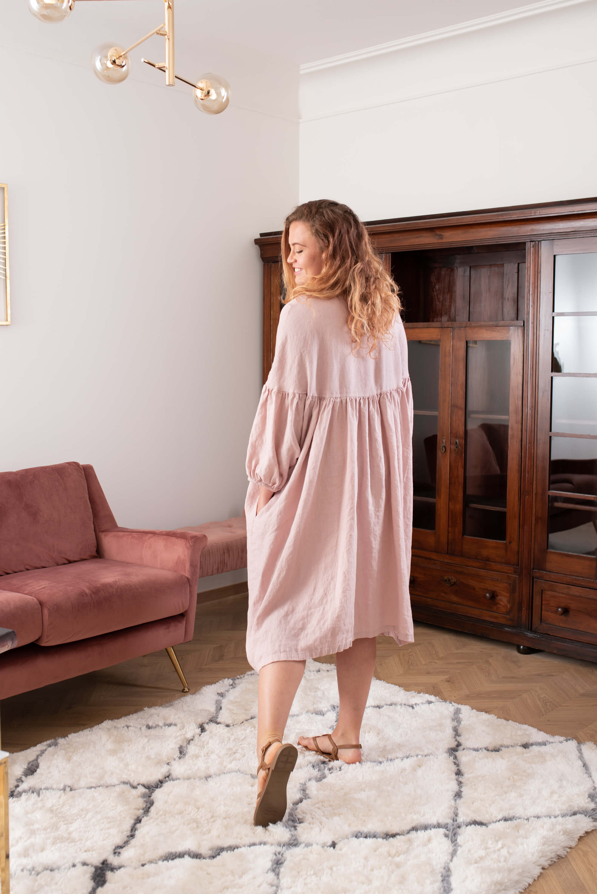 Ashes of Rose Linen Maxi Dress FAIRY