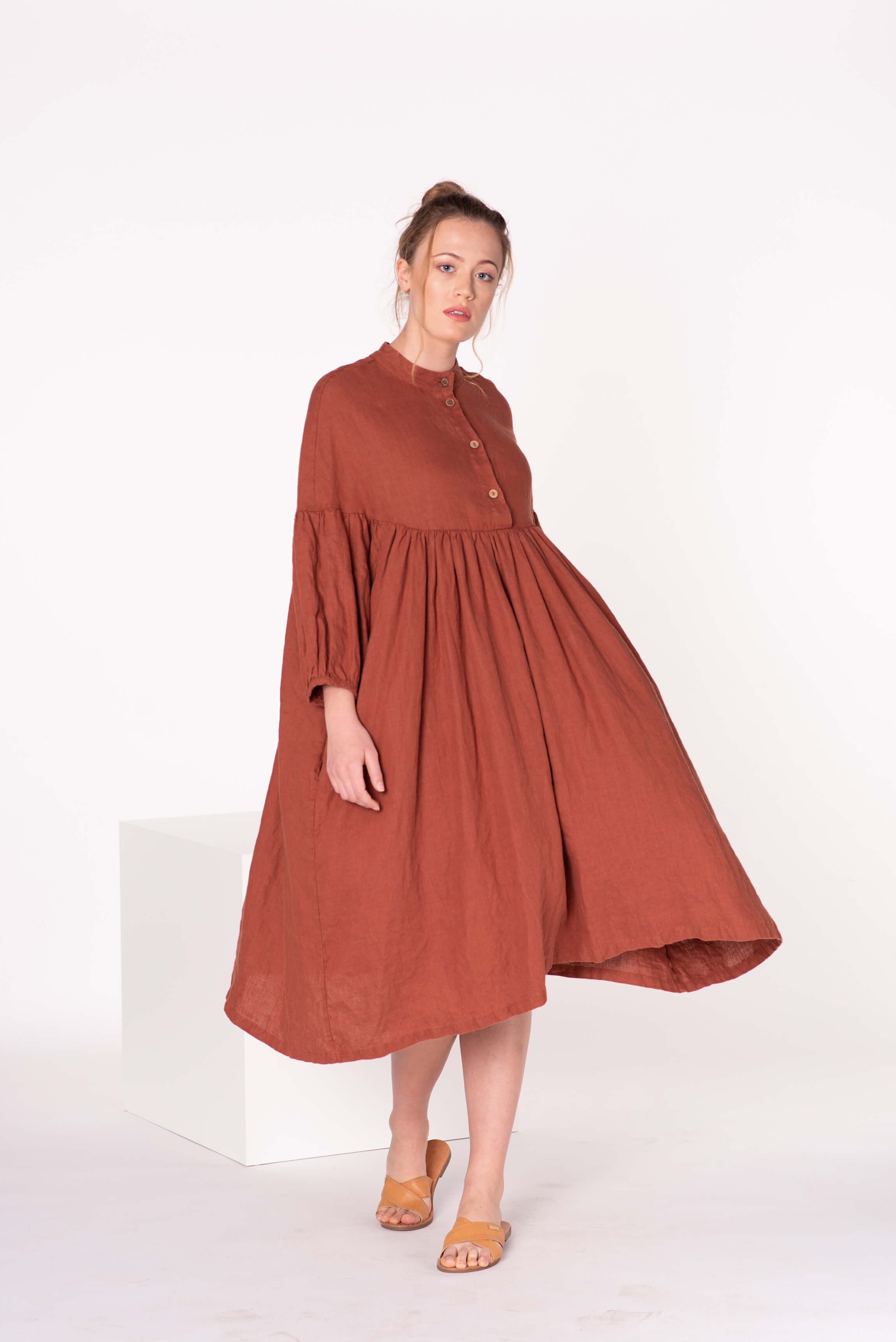 Red Soil Linen Maxi Dress FAIRY