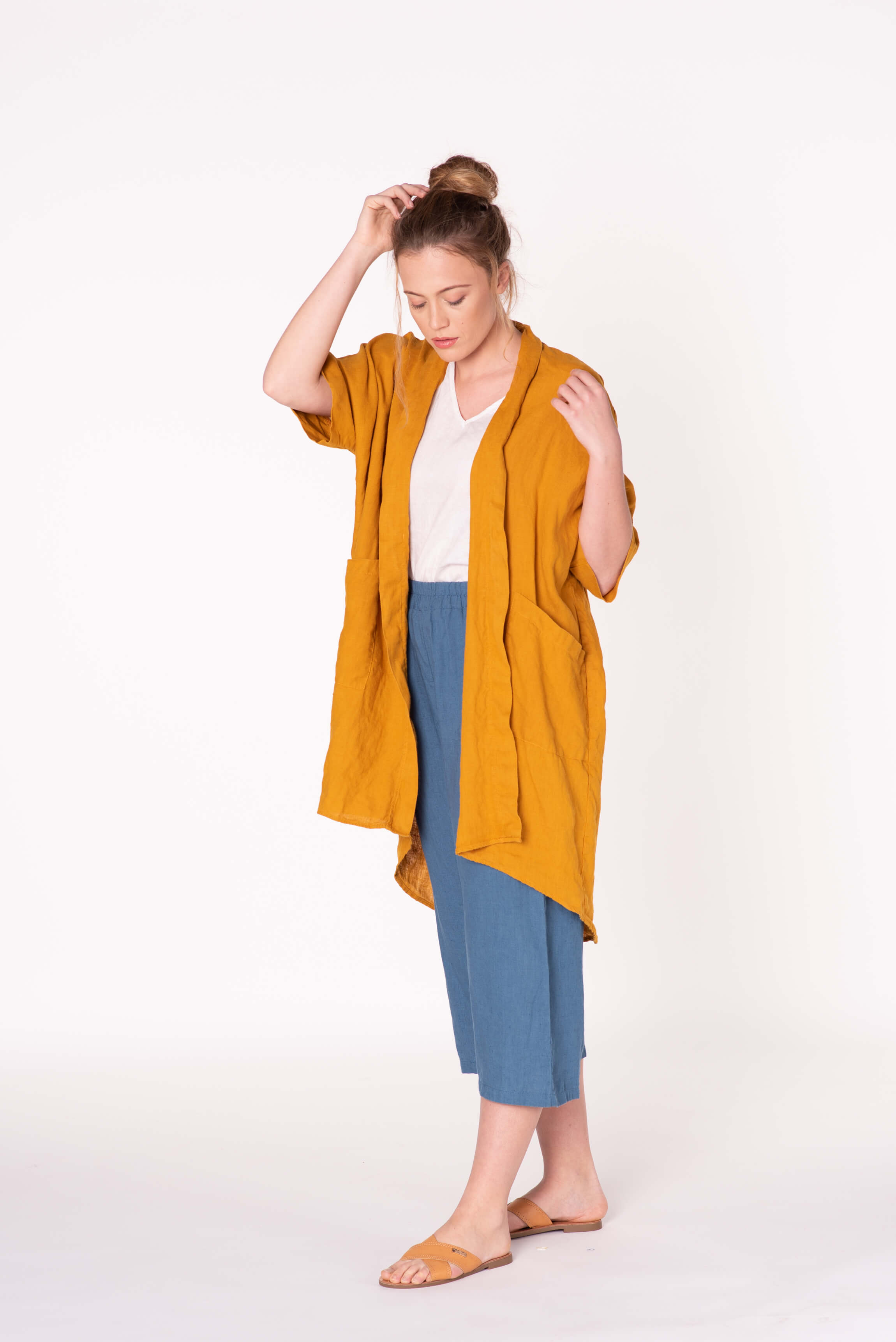 Saffron Linen Cardigan ODETTE